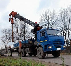 Бурильно-крановая машина, автоподъемник КАМАЗ 6х6